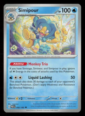 Simipour SV04: Paradox Rift #042/182 Uncommon Pokemon Card - Image 1 of 2
