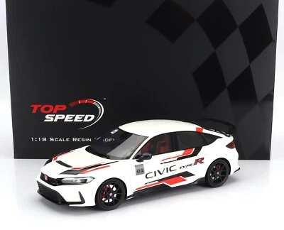 MODELLINO AUTO STATICO TRUESCALE HONDA CIVIC TYPE-R 2023 BIANCO ROSSO SCALA 1/18 - Immagine 1 di 4