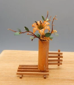 Sandra Henry Wall Kadō Tiger Lily Flowers Artisan Dollhouse Miniature 1:12 - Picture 1 of 10