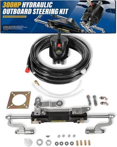 300HP Hydraulic Outboard Steering Kit w/26ft Hoses Helm Pump for Yamaha Suzuki - Picture 1 of 12