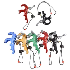 Compoundbow Release Aid Thumb 3 4Finger Button Release Trigger Grip Archery Hunt - Picture 1 of 26