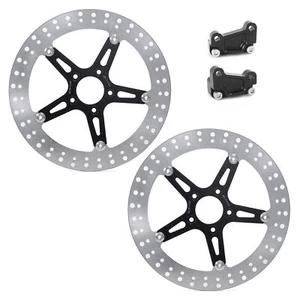 Floating 13" Front Big Brake Rotors Brackets for Harley Touring FLHTC FLTR 08-13 - Picture 1 of 9