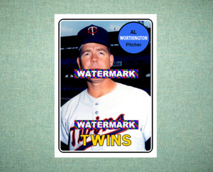 Al Worthington Minnesota Twins 1969 Style Custom Baseball Art Card