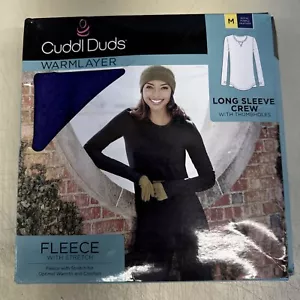 PICK SIZE - Cuddl Duds ROYAL PURPLE HEATHER Long Sleeve Fleece Crewneck - Picture 1 of 4