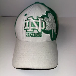 Top of the World Men's Fitted Hat L Green White Embroidered Notre Dame - Picture 1 of 7
