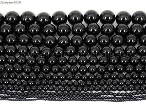 Natural Black Onyx Gemstones Round Beads 15.5'' 3mm 4mm 5mm 6mm 8mm 10mm 12mm - Picture 1 of 23