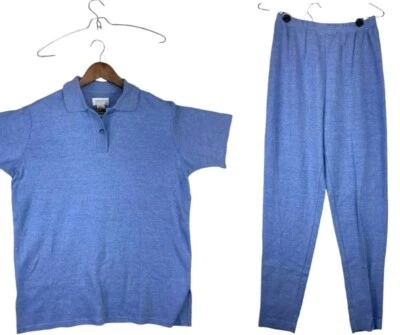 Conjunto de pijama elástico cómodo manga corta vintage Nordstrom azul de gran tamaño para mujer M Foto 1 de 4