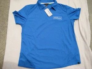 Ladies Hilton Hotel Polo shirt light nautical blue/white north end sports XL - Picture 1 of 9