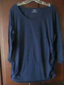 Motherhood Maternity Women's Size XL Solid Navy Blue 3/4 Sleeve Blouse - Picture 1 of 12