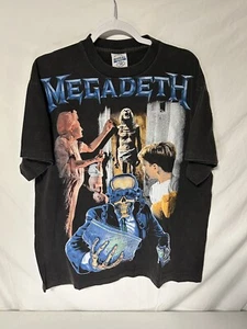 RARE Vintage Megadeth All Over Print AOP Band Tee T-Shirt Bootleg Tag Xl!!! - Picture 1 of 8