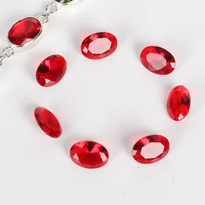 28 Ct./7 Pcs Oval Cut Red Ruby Loose Gemstones Lot Matching Lot For Jewelry -2 - Picture 1 of 7