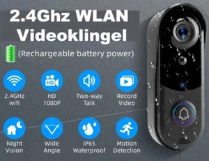 HD 1080P Video RC Doorbell Camera Front Door 2,4GHz Wireless App WLAN Tuya - Bild 1 von 7
