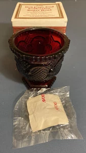 Tazón de azúcar abierto vintage Ruby rojo Avon bacalao votivo nuevo en caja con paquetes de 3 bolsas - Imagen 1 de 8