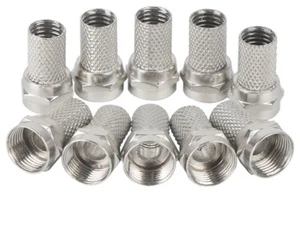 CABLE COAXIAL ESCOPETA 10 X CONECTOR F ENCHUFE SATELLITE SKY PLUS HD RG59 5 MM - Imagen 1 de 3
