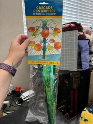 Amscan Basketball 14" Mini Cascade Centerpiece Basketball Party Decorations New! - Image 1 of 2