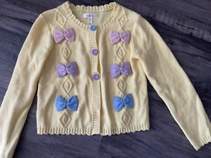 Matilda Jane ~Lemon Meringue Cardigan ~Girls Enchanted Garden Bow Sweater Size 6 - Picture 1 of 3