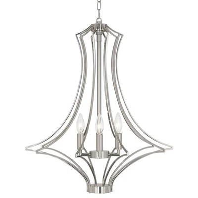 Lámpara de araña Robert Abbey Grace Grace 4 luces 22" W vela cónica - níquel Foto 1 de 4