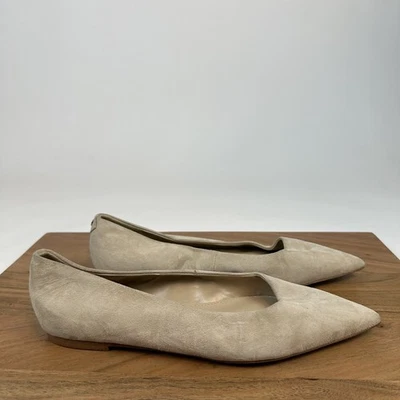 Zapatos planos de ballet Sam Edelman Wanda marfil gamuza punta para mujer talla 7 M usados en excelente estado Foto 1 de 4
