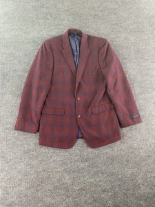 Tommy Hilfiger Sport Mantel 40 L Rot Wolle Windowpane Luxus Designer Premium Ethan - Bild 1 von 15
