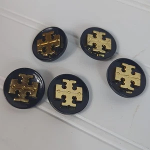 Tory Burch Navy Gold Replacement Buttons 1" 5 - Picture 1 of 2