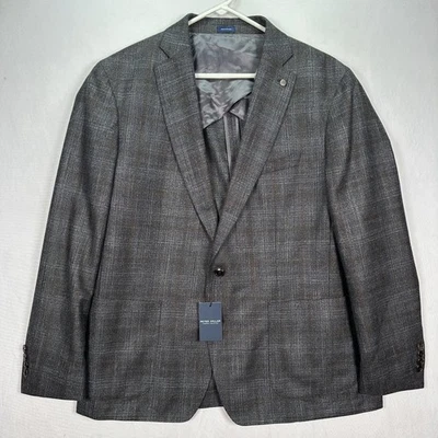 Peter Millar Blazer Mens 48R Crown Crafted Gray Plaid Wool Silk Cashmere NWT - Image 1 of 4