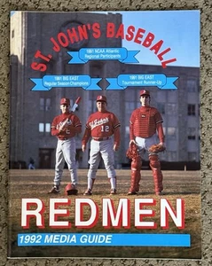 St. John’s University Redmen Baseball 1992 Media Guide Big East Rich Aurilia - Picture 1 of 3