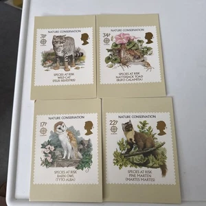 Royal Mail Stamp Postcards Set of 4 Nature Conservation (1986) Unused Vintage - Picture 1 of 2