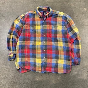 Vintage 90s Gap Cotton Rayon Flannel Shirt Size L - Picture 1 of 8
