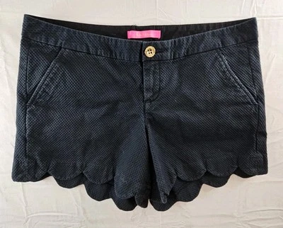 Pantalones Cortos Lilly Pulitzer Para Mujer Talla 8 Negros The Buttercup Festoneado Texturizado 004212 Foto 1 de 4