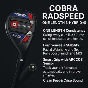 RH Cobra RAD Speed ONE Length 19* 3 HYBRID, Stiff Flex UST Recoil Shaft - Picture 1 of 7