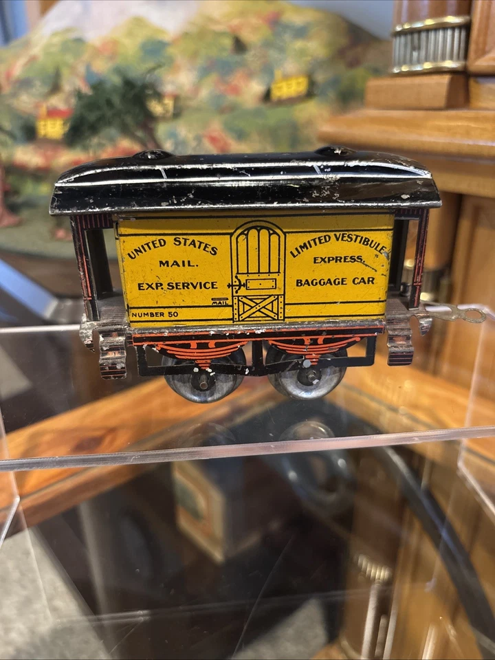 ~Rare Yellow~Ives Prewar Trains LTD Vestibule Express No.50 Baggage 1905-1907! - Image 1 of 4