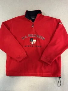 Vintage US Polo ASSN Rot 1/4 Zip Pullover Herren Gr. XL - Bild 1 von 6