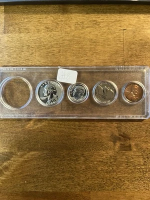 1964 PROOF SET - SILVER PROOF SET — PLASTIC HOLDER - 4 Coins - Cameo? No HALF - Image 1 of 4