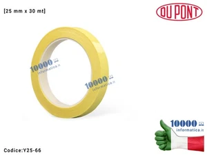 Nastro Adesivo Isolante GIALLO 2,5 cm [25mm x 66mt] Alte Temperature Mylar Tape  - Picture 1 of 1