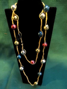 Collana Natalizia Vintage Vetro Mercurio Perline Ghirlanda 36" Perline Singole - Foto 1 di 15