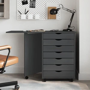 Rolling Cabinet MOSS Grey Solid pine wood, engineered wood, plastic - Picture 1 of 10