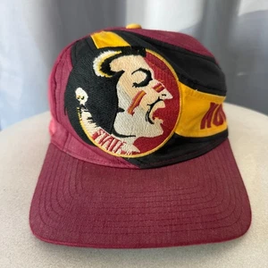 Vintage 90s Florida FSU Seminoles NCAA Embroidered Hat Mens Snapback Red - Bild 1 von 6