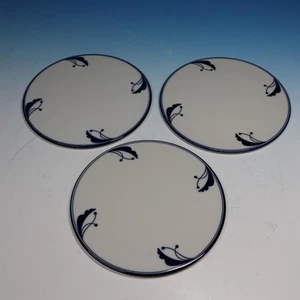 Dansk Flora Bayberry Blue - 3 Round Flat Trivets - 6¾ inches - Picture 1 of 5