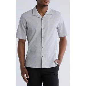 CAMISA CUELLO CAMPAMENTO CÍRCULO DIVIDIDO TEORY DAZE NUEVA CON ETIQUETAS Azul Perla/Blanco Talla M $185 - Imagen 1 de 7