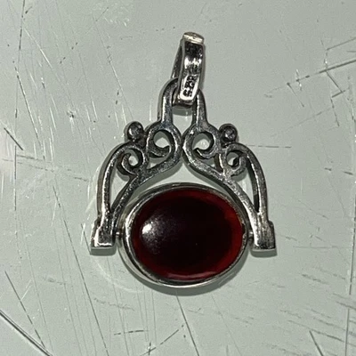 Ancien pendentif rotatif en argent de châtelaine - Photo 1/3