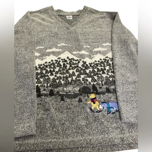 Suéter De Colección Años 90 DISNEY STORE Pooh Eeyore Tigger Invierno Bosque MTN Gris XXL EE. UU. - Imagen 1 de 8