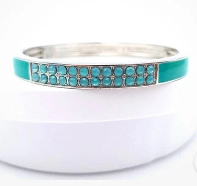 Pulsera con bisagra turquesa retirada Lia Sophia con detalles de diamantes de imitación - Nueva con etiquetas Foto 1 de 3