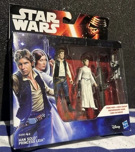 STAR WARS HAN SOLO & PRINCESS LEIA FIGUREN DISNEY HASBRO Packung leicht beschädigt - Bild 1 von 2