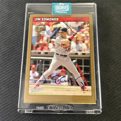 Jim Edmonds Auto Buyback 2/2 Bazooka Gold 2024 Topps Archives Signature #137 Foto 1 de 2