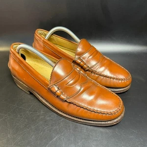 Allen Edmonds Cuero Marrón Penny Mocasines Zapatos de Vestir Para Hombre Talla 9 D Clásicos - Imagen 1 de 7