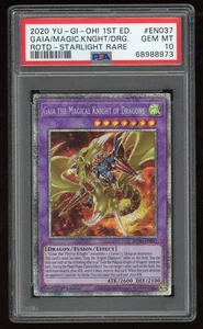 2020 Yugioh Gaia The Magical Knight Of Dragons Starlight Rare ROTD-EN037 PSA 10 - Picture 1 of 2