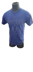 2012 THE BEATLES ABBEY ROAD PRINT T-SHIRT - Mens Size Large - BLUE - Picture 1 of 7