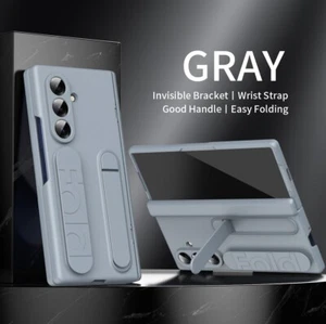 Case For Samsung Galaxy Z Fold 7 6 5 4 3 5G, PC + Tempered Glass Kickstand Cover - Picture 1 of 44