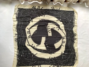 Gucci Woman Silk 100 Large Scarf See Through Gucci Shop Card L41.3xW41.3 withBox - Picture 1 of 15