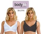"Promotion"Body-Fit Professionally Manufactured Soft Cup Bra Wide Straps Up2 46E